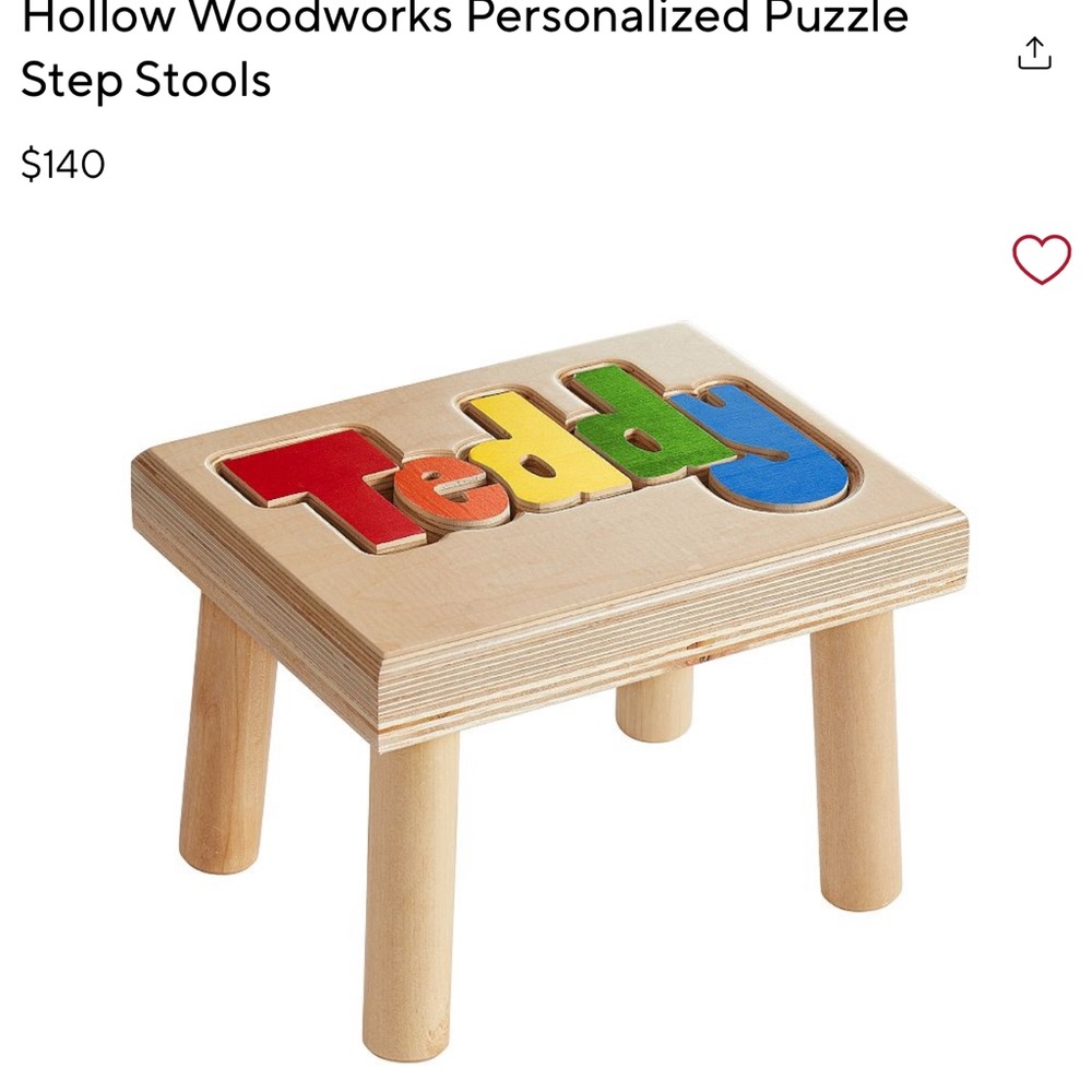 NEVER USED pottery barn Kids Puzzle Step Stool. Name: MADISON